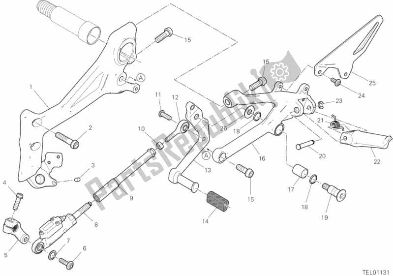 Alle onderdelen voor de 26a - Voetsteunen, Links van de Ducati Superbike Panigale V4 S Corse 1100 2019